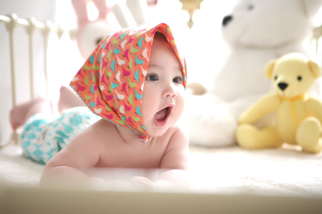 Baby on their belly in tummy time position