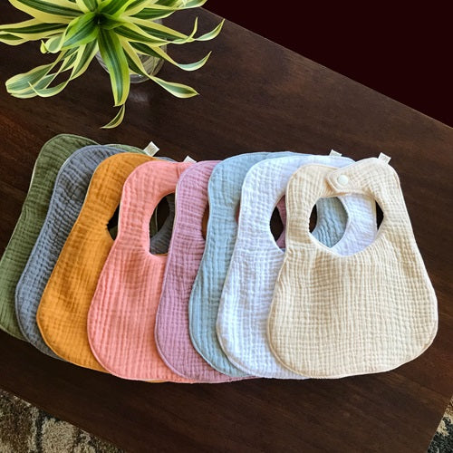 multi colored organic cotton waterproof bibs for baby and toddler