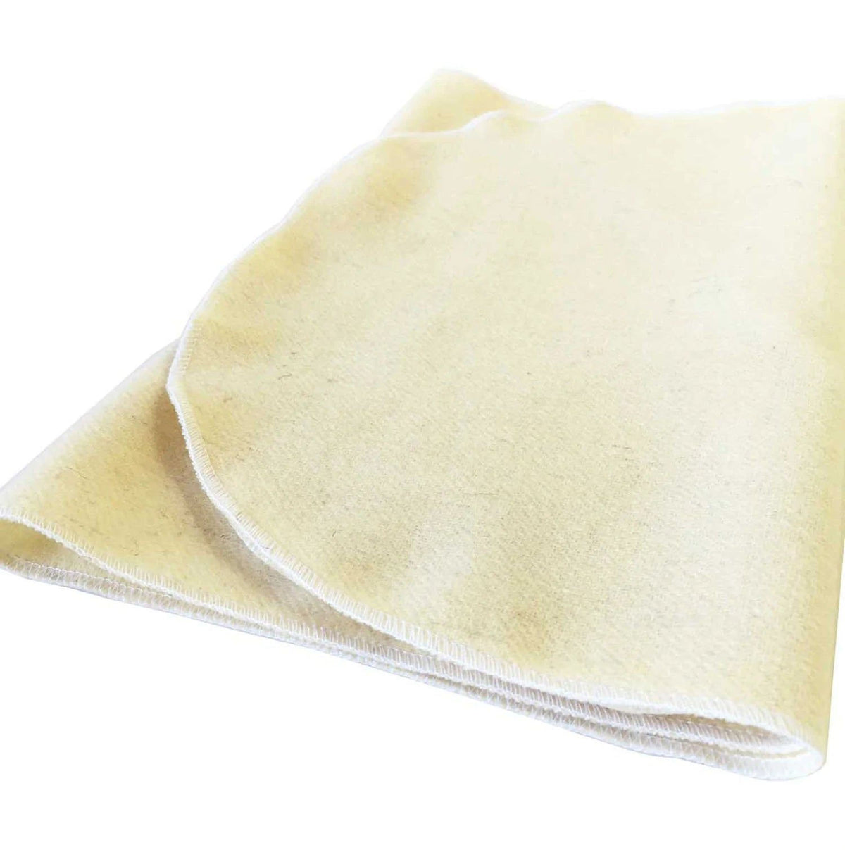 A folded, white fabric item, possibly a blanket or towel, is shown against a white background.