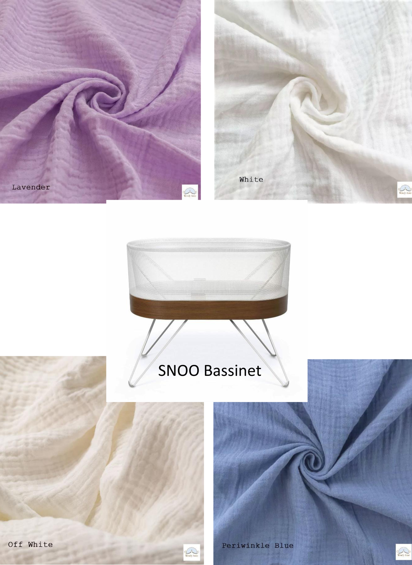 SNOO Bassinet Cradle Custom Made Fitted Sheet - Organic Cotton Gauze