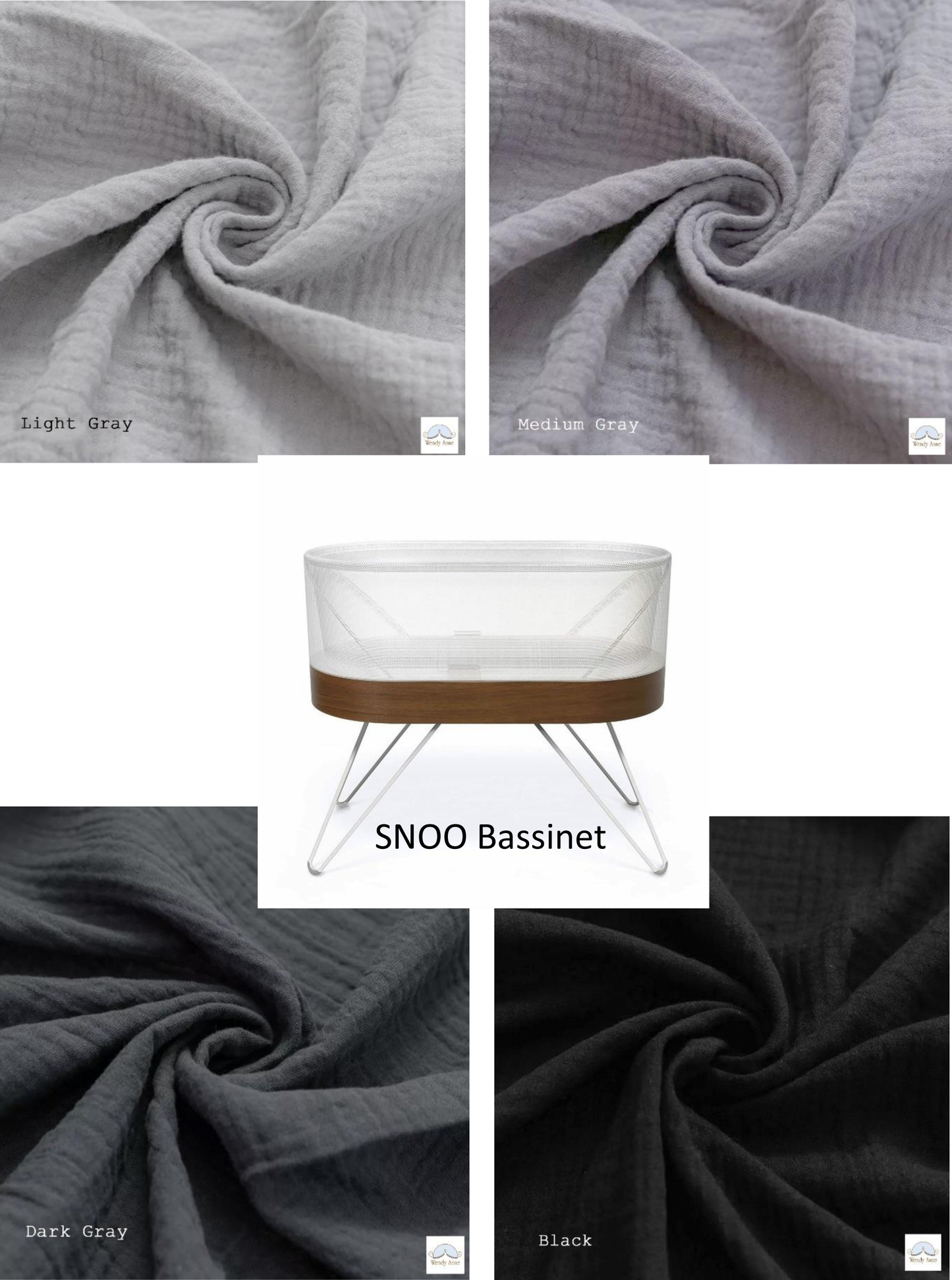 SNOO Bassinet Cradle Custom Made Fitted Sheet - Organic Cotton Gauze
