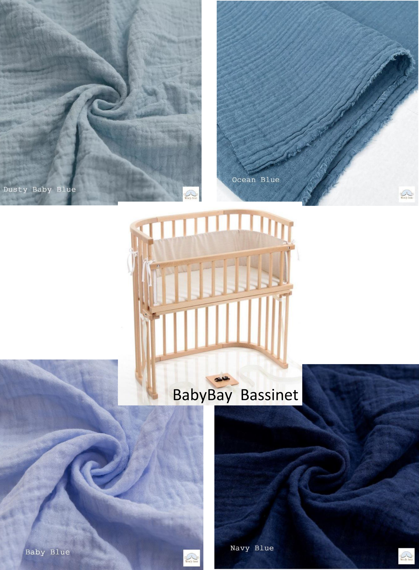 Baby Bay Bassinet Cradle Custom Made Fitted Sheet - Organic Cotton Gauze