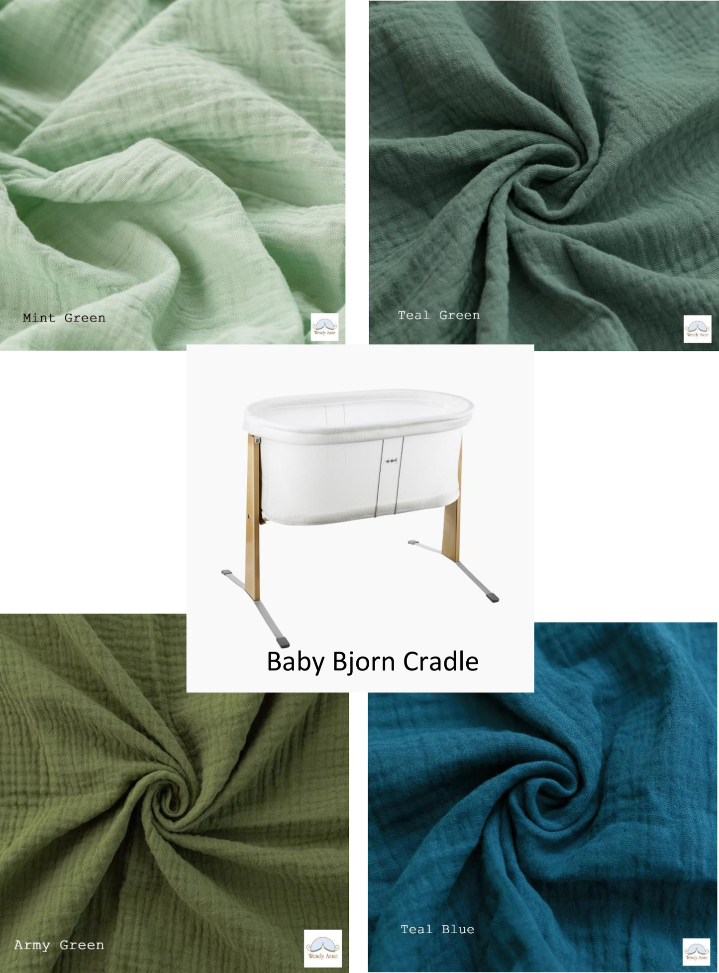 Baby Bjorn Bassinet Cradle Custom Made Fitted Sheet - Organic Cotton Gauze