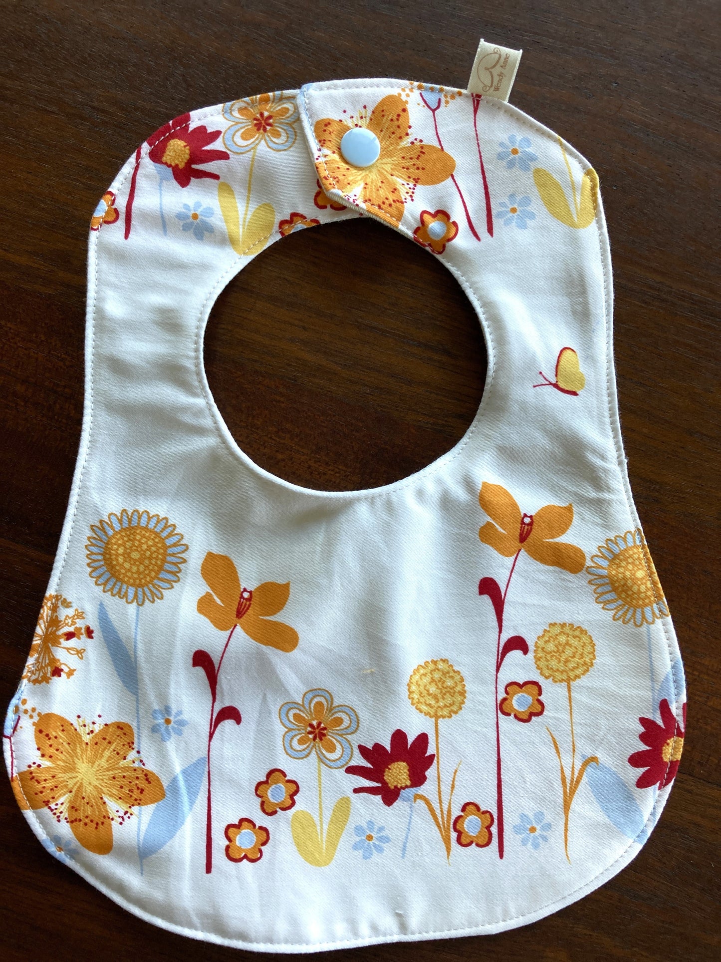 Baby Bib, 2 Burp Cloth and Teether Gift Set - 10 Flowers by Harmony Arts Organic Cotton
