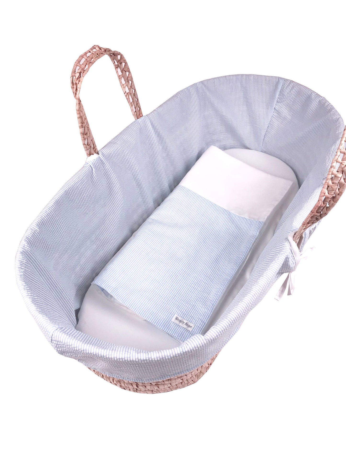 Traditional Style Moses Basket 3 Piece Bedding Set - Choose Fabric Color