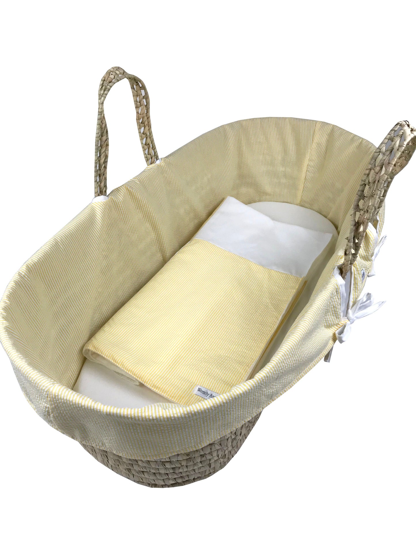 Traditional Style Moses Basket 3 Piece Bedding Set - Choose Fabric Color