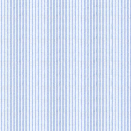 Blue Seersucker Stripe in Cotton - Custom Made Fitted Sheet