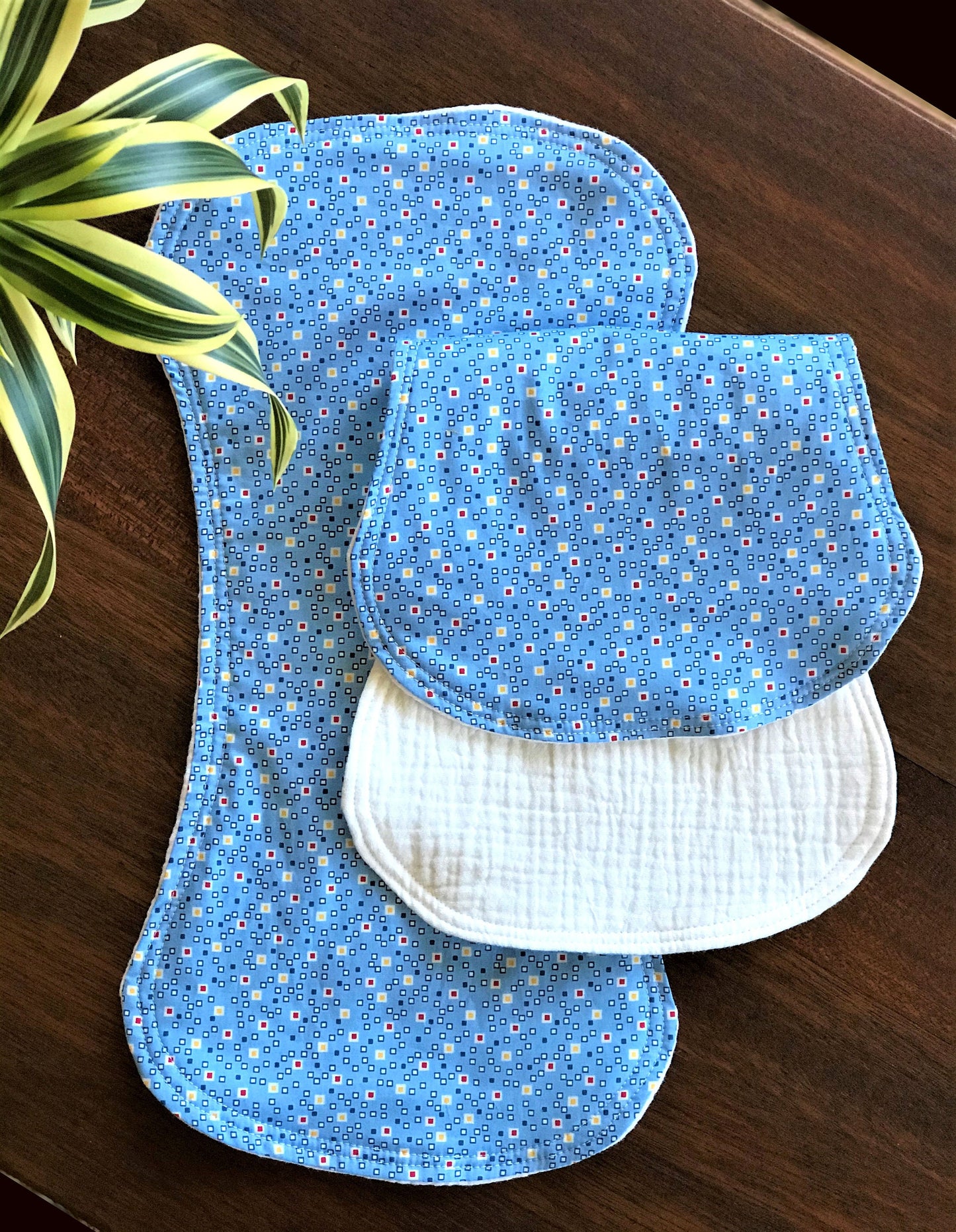 Modern Blue Dots - Burp Cloth Set of 2