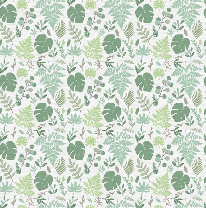 Tropical Leaves - Monstera, Fern, Eucalyptus Cotton - Custom Made Fitted Sheet
