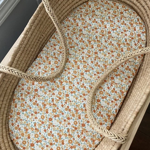 Vintage Mustard Floral Cotton - Custom Made Fitted Sheet