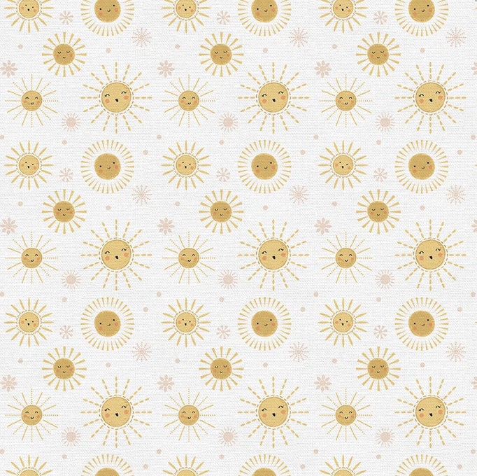 Happy Suns in Cotton - Custom Made Fitted Sheet