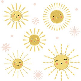 Happy Suns in Cotton - Custom Made Fitted Sheet