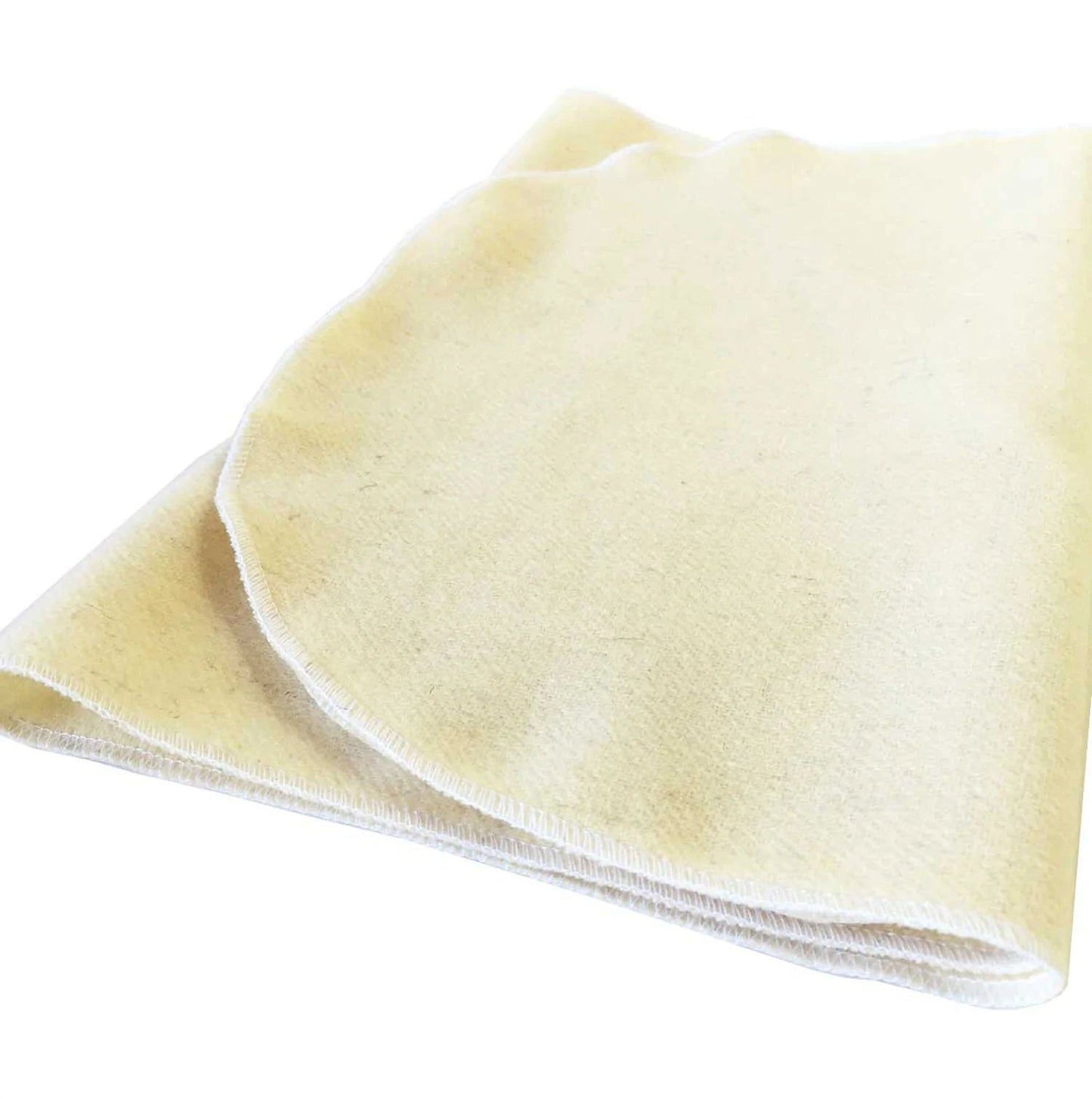A folded, white fabric item, possibly a blanket or towel, is shown against a white background.
