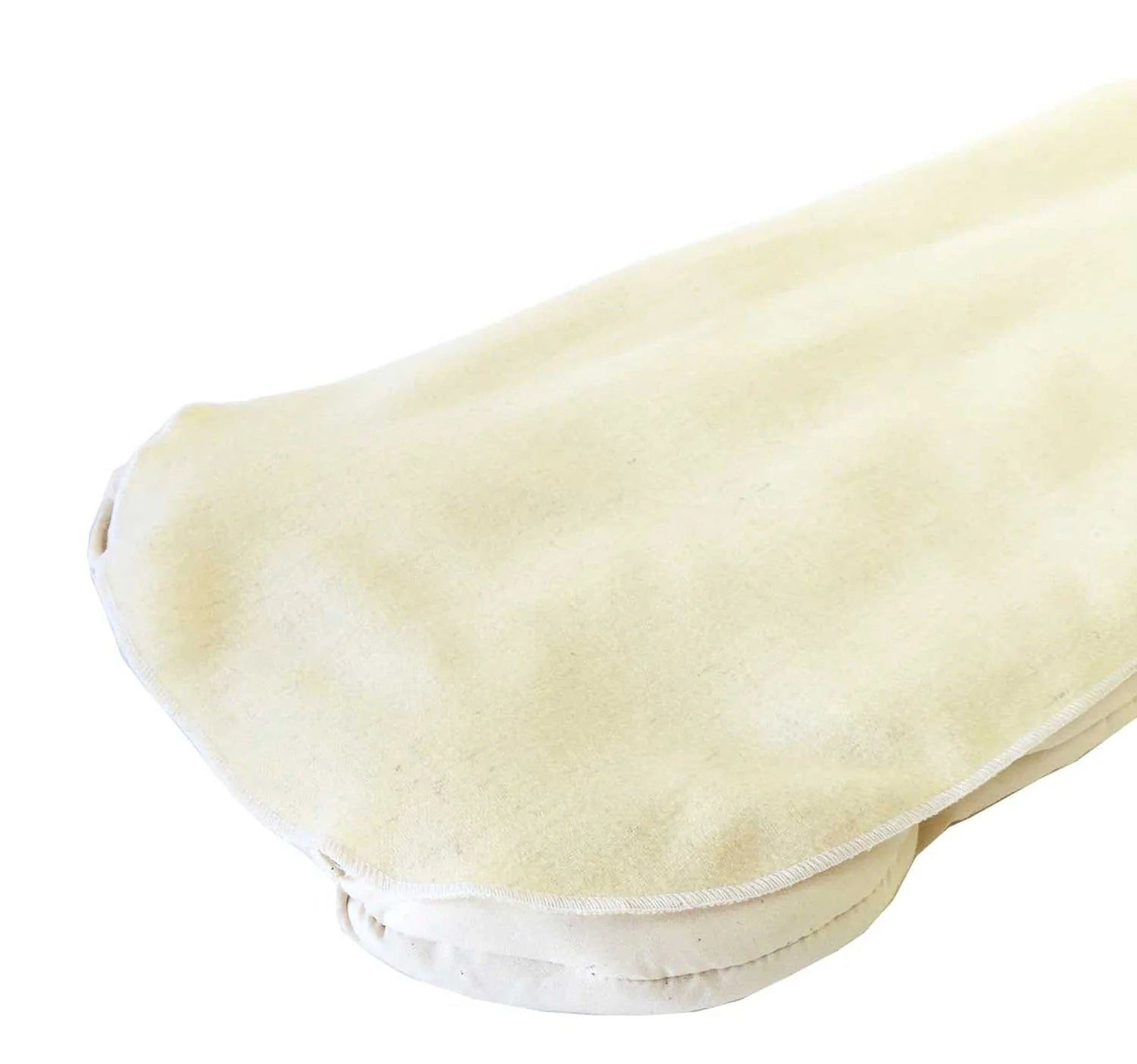 A white, flat surface with a smooth, wrinkled texture.