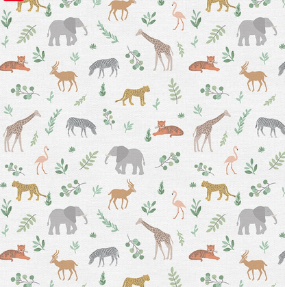 Baby Animals Cotton with Mint Green - Burp Cloth Set of 2