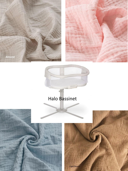 Halo Bassinet Organic Cotton Double Gauze Fitted Sheets