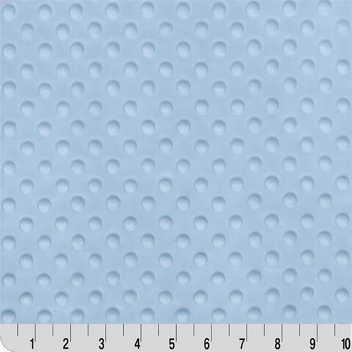 a close-up view of a fabric with a light blue color and a pattern of small white circles or dots. The fabric appears to be soft and textured, suitable for use as a material for clothing or other textile products.