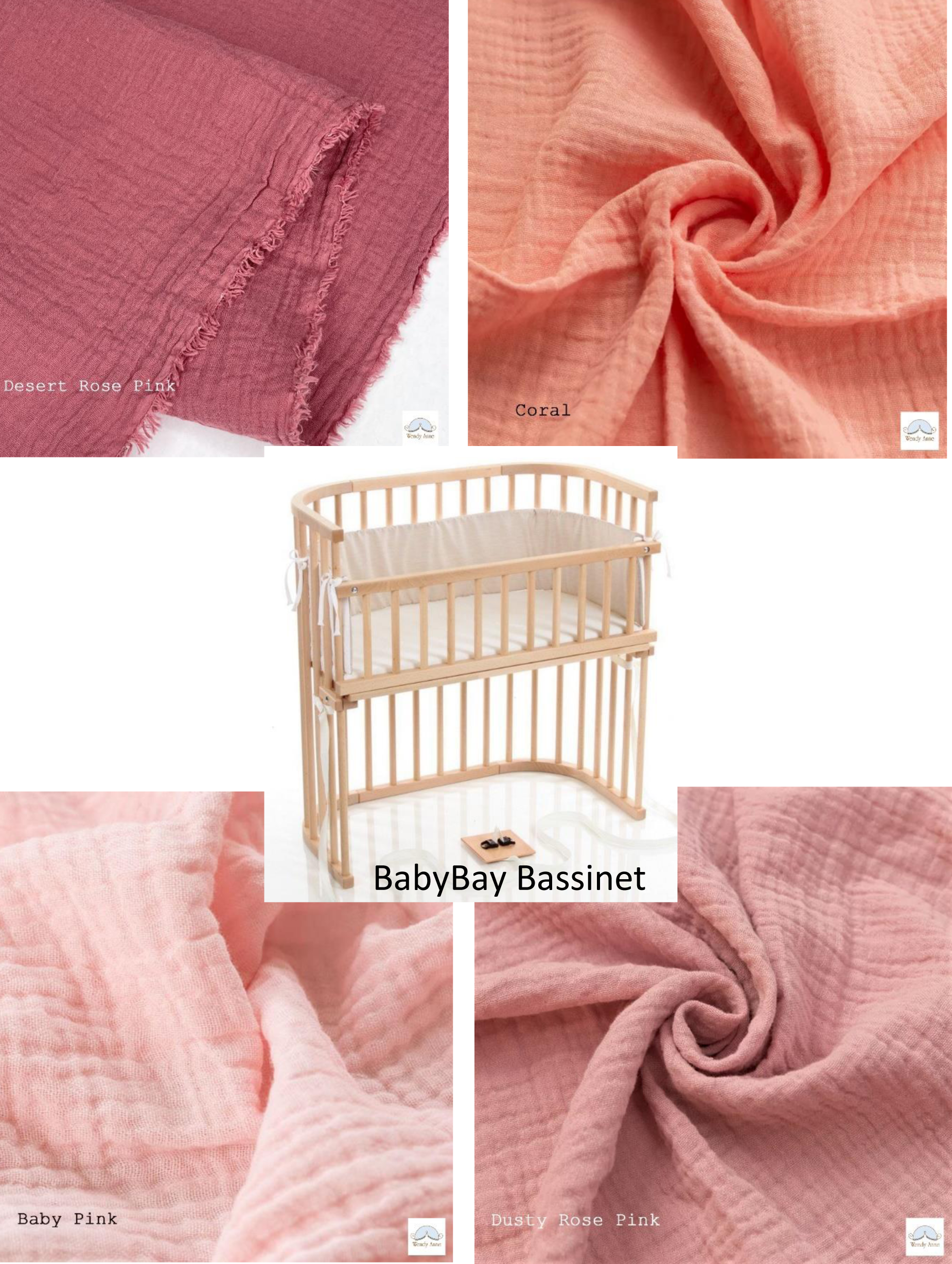 Baby Bay Bassinet Cradle Custom Made Fitted Sheet Organic Cotton Gauze