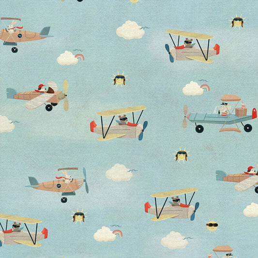 Vintage Airplanes in Cotton - Custom Made Fitted Sheet