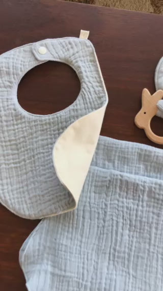 Baby Bib - Choose Your Color - Organic Cotton with Waterproof Organic Cotton Backing