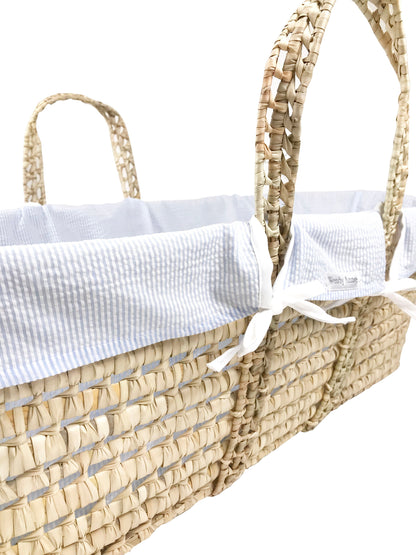 Traditional Style Moses Basket 3 Piece Bedding Set ONLY - Choose Fabric Color