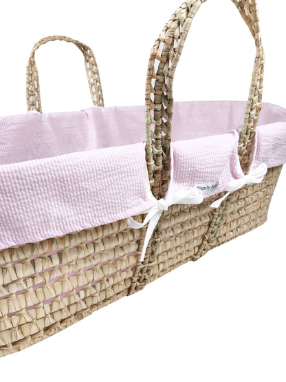 Traditional Style Moses Basket 3 Piece Bedding Set ONLY - Choose Fabric Color