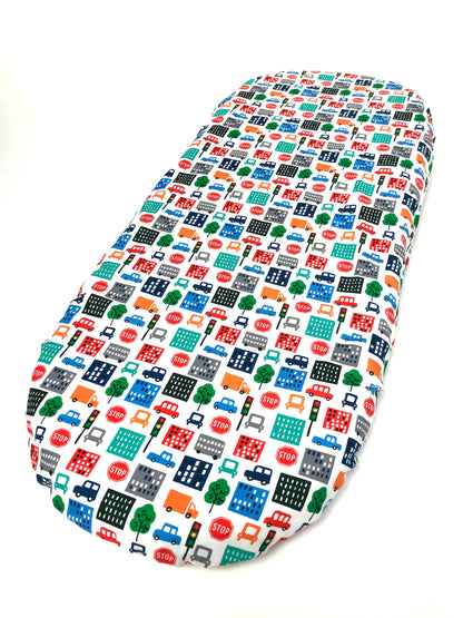 Primary Color Autos and Trucks Cotton - Custom Made Fitted Sheet