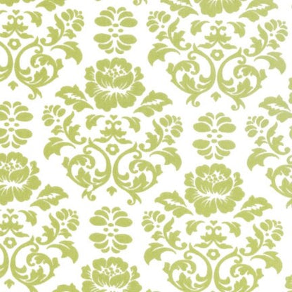 Sage and White Damask in Cotton - Custom Made Fitted Sheet