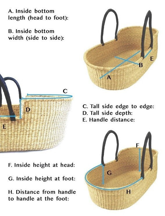 Traditional Liner Cover for Ghanaian African Style Moses Basket - Custom Made