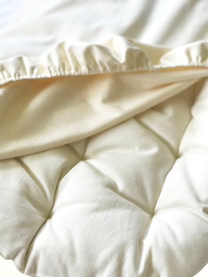 Waterproof Natural Ivory Organic Cotton Jersey - Custom Fitted Sheet