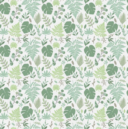 Tropical Leaves - Monstera, Fern, Eucalyptus Cotton - Custom Made Fitted Sheet