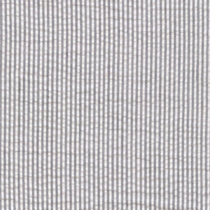 Gray Seersucker Stripe in Cotton - Custom Made Fitted Sheet