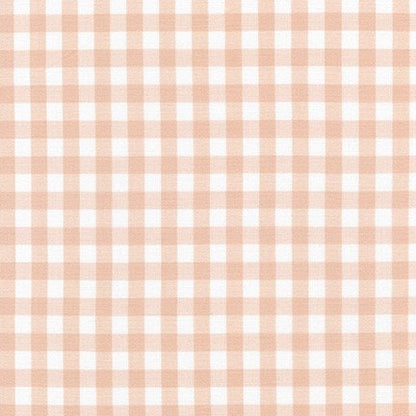 Light Peach Cotton Gingham - Custom Made Fitted Sheet